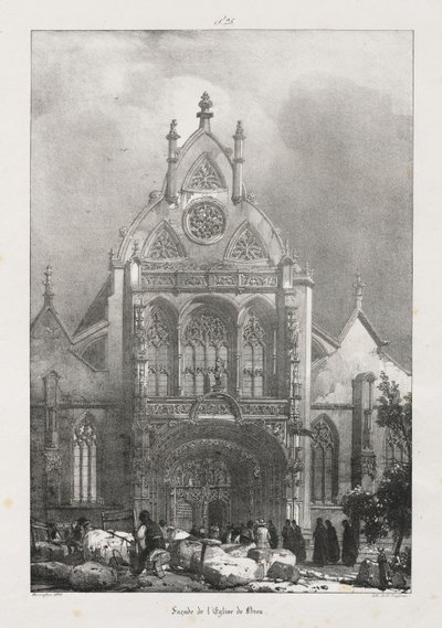 Viaggi pittoreschi e romantici nella vecchia Francia, Franche-Comté: Facciata della chiesa di Brou da Richard Parkes Bonington