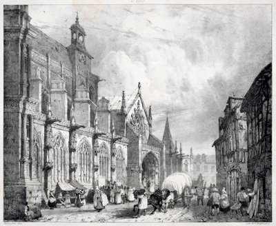 Viaggi pittoreschi e romantici nella vecchia Francia, Normandia: Chiesa di San Gervasio e San Protasio a Gisors da Richard Parkes Bonington