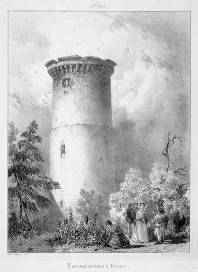 Viaggi pittoreschi e romantici nella vecchia Francia, Normandia: Torre agli archivi a Vernon da Richard Parkes Bonington