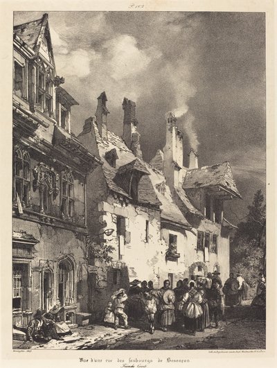 Vista di una Strada nei Sobborghi di Besançon da Richard Parkes Bonington