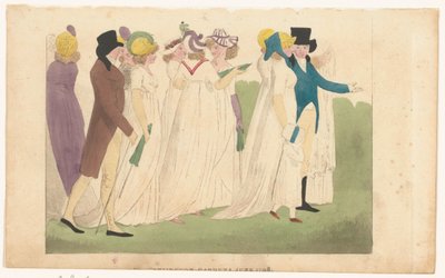 Rivista delle mode femminili di Londra e Parigi: Kensington Gardens giugno 1798 da Richard Phillips