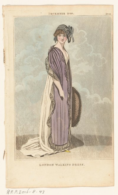Magazine of Female Fashions of London and Paris, No.22, December 1799. London Walking Dress da Richard Phillips