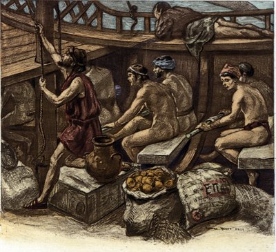 La vita dei galeotti a bordo di una galea greca nell