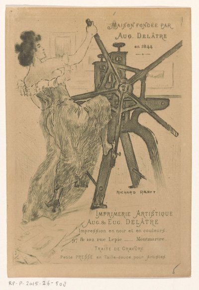 Biglietto da visita degli stampatori Auguste e Eugène Delâtre a Parigi da Richard Ranft