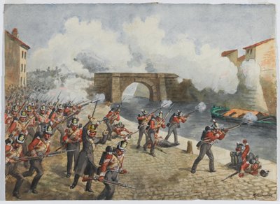 Il 27° Reggimento Inniskilling a Tolosa, 10 aprile 1814 da Richard Simkin