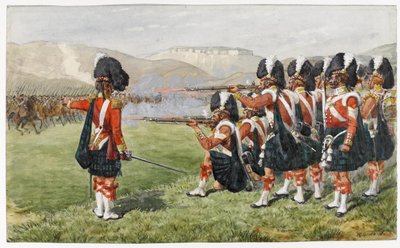 Il 93° Sutherland Highlanders alla Battaglia di Balaclava 25 ottobre 1854: La Linea Rossa Sottile, 1854 da Richard Simkin