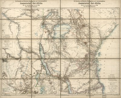 I territori protetti tedeschi e britannici e le sfere di interesse in Africa orientale equatoriale: secondo gli accordi di giugno 1890 da Richard; Sprigade Kiepert