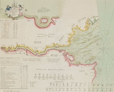 Carta del fiume Tamigi e dell