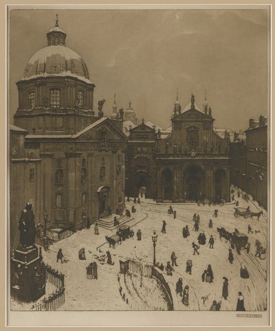 Der Kreuzherrenplatz in Prag da Richard Teschner