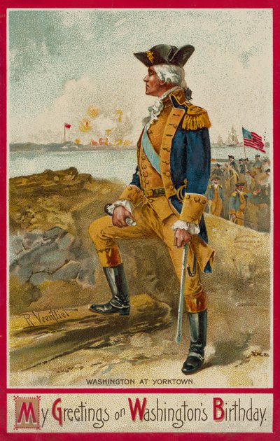 George Washington a Yorktown (cromolito) da Richard Veenfliet
