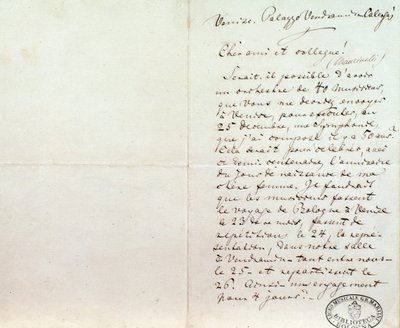 Lettera manoscritta di Richard Wagner a Luigi Mancinelli, 10 dicembre da Richard Wagner
