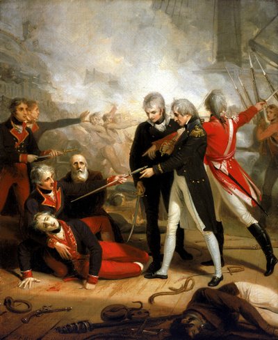 Horatio Nelson riceve la spada della resa del 