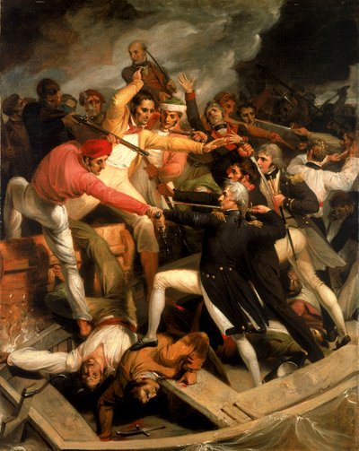 Nelson in conflitto con una lancia spagnola, luglio 1797 da Richard Westall
