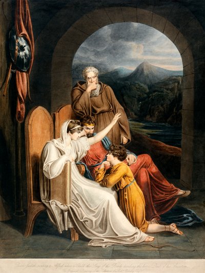 La regina Judith recita ad Alfred, pub. 1801 da Richard Westall