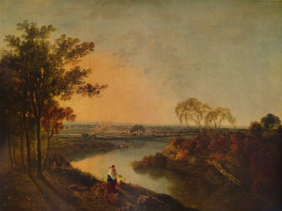 Un fiume inglese al tramonto, in lontananza le colline gallesi, c1760, 1938 da Richard Wilson