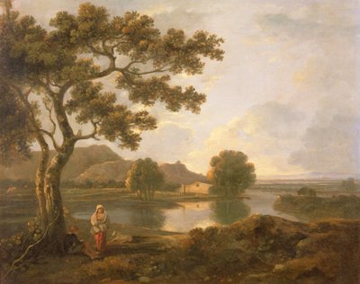Scena fluviale con una fattoria da Richard Wilson