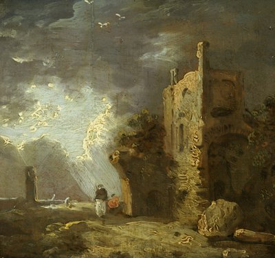 Torre in rovina con figura, c.1770-79 da Richard Wilson