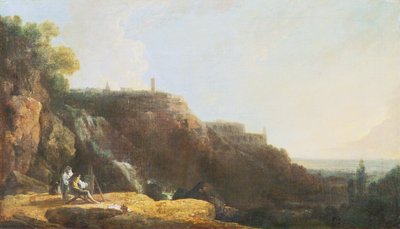 La grande cascata e la villa di Mecenate a Tivoli da Richard Wilson