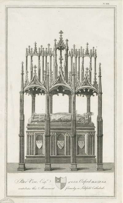 Cattedrale di Lichfield - Monumento al Vescovo Blythe da Richard Woollett Basire