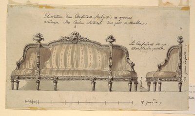 Disegno, Progetto per un confidente, 1780 ca. da Richard de Lalonde
