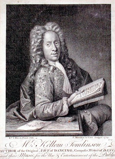 Ritratto di Kellom Tomlinson (c.1690-c.1753) inciso da Francois Morellon la Cave (fl.1731-54) 1754 (incisione) da Richard van (after) Bleeck