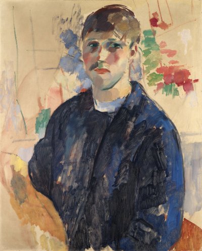 Autoritratto con camicia blu, di Wouters, Rik (1882-1916). Olio su tela da Rik Wouters