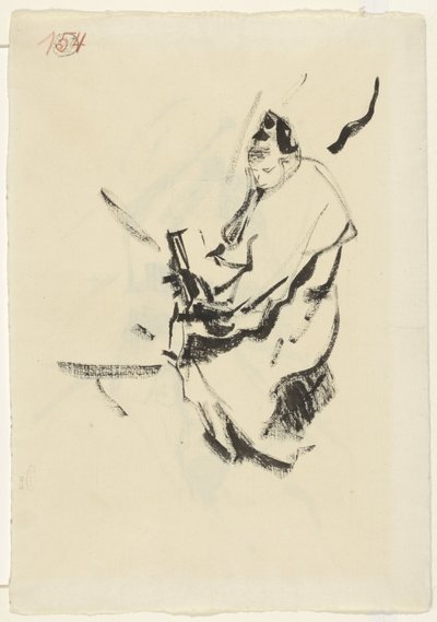Donna sdraiata, su cuscini, con un libro da Rik Wouters