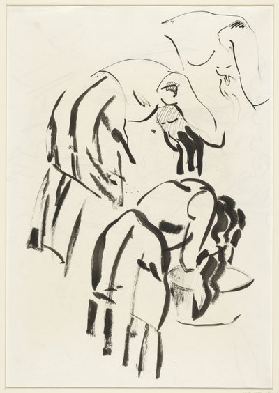 Schizzi di una Donna che si Lava i Capelli da Rik Wouters