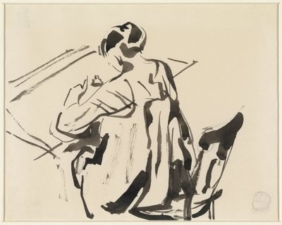 Donna che scrive, vista di schiena da Rik Wouters