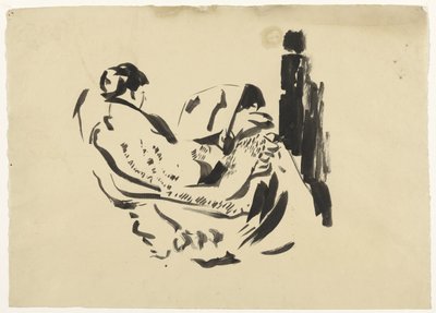Studio di Nel Wouters, seduta in una poltrona da Rik Wouters