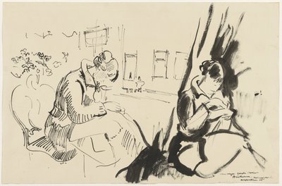 Studi di una donna seduta che cuce da Rik Wouters