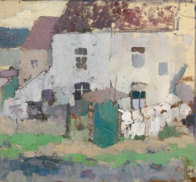 Facciate bianche e giardino a Bosvoorde, Belgio da Rik Wouters