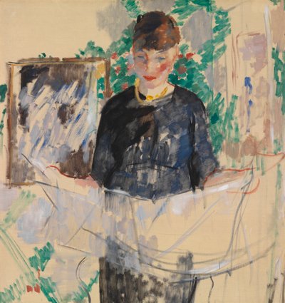 Donna in nero che legge il giornale da Rik Wouters