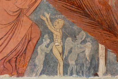 Giudizio Universale, particolare, "Gli eretici", XIII secolo (fresco) da Rinaldo da Taranto