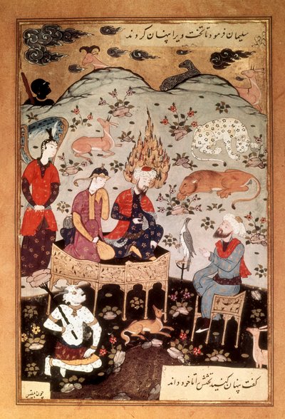 Miniatura di Salomone e Balkis, c. 1595 da Riza i Abbasi