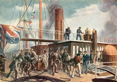 Il Great Eastern recupera il cavo atlantico perduto da Robert (after) Dudley