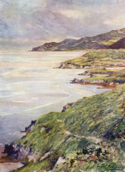 Una riva solitaria, estuario di Barmouth (litografia colorata) da Robert (after) Fowler