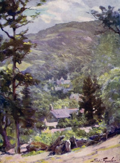 Vista lontana di Bettws-y-Coed da Robert (after) Fowler