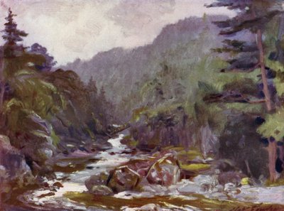 Ponte del minatore sul fiume Llugwy (litografia colorata) da Robert (after) Fowler
