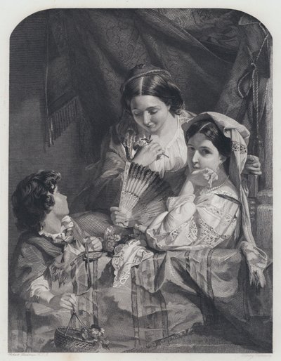 Un balcone al Carnevale Romano (incisione) da Robert (after) Herdman