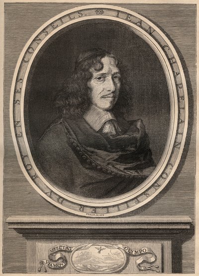 Ritratto di Jean Chapelain (1595-1674), poeta francese - Incisione di Nanteuil e incisa da Peulot da Robert (after) Nanteuil