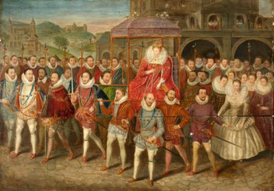 Una processione della regina Elisabetta I da Robert (after) Peake