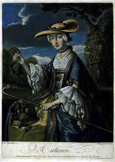 Autunno, inciso da C. Corbutt (Richard Purcell), pub. da Robert Sayer, c.1760 da Robert (after) Pyle