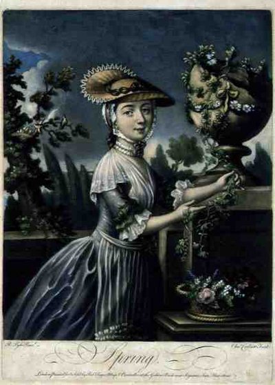 Primavera, inciso da C. Corbutt, pub. da Robert Sayer, c.1760 da Robert (after) Pyle