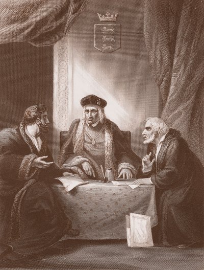 Enrico VII con Empson e Dudley, inciso da A.H. Payne da Robert (after) Smirke