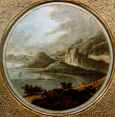 Castello sopra una baia con navi, c.1775 da Robert (attr. to) Adam