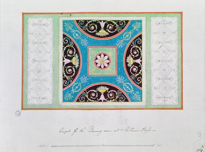 Disegno di tappeto per il salotto, Shelburne House da Robert Adam