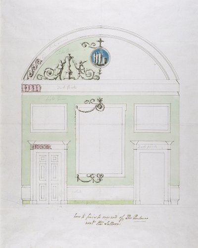 Progetto per la parete finale della sala da pranzo, Headfort House da Robert Adam