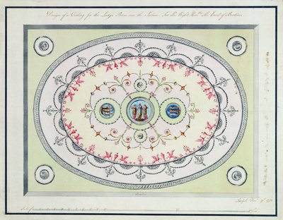 Progetto per il soffitto nella Ladies Room, Headfort House, 1772 da Robert Adam