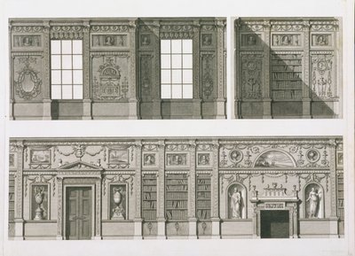 Elevazione della Biblioteca a Syon House, c.1760-69 da Robert Adam